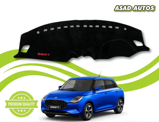"Custom-fit dashboard carpet mat for Suzuki Swift 2017-2026, designed for sun protection, heat resistance, and interior enhancement."