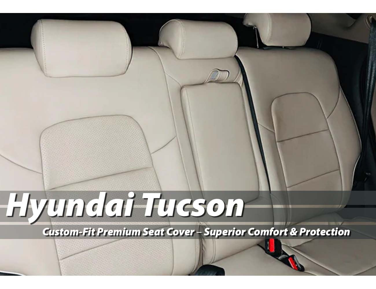 Custom-fit premium seat cover for Hyundai Tucson, offering comfort, style, and durability.
