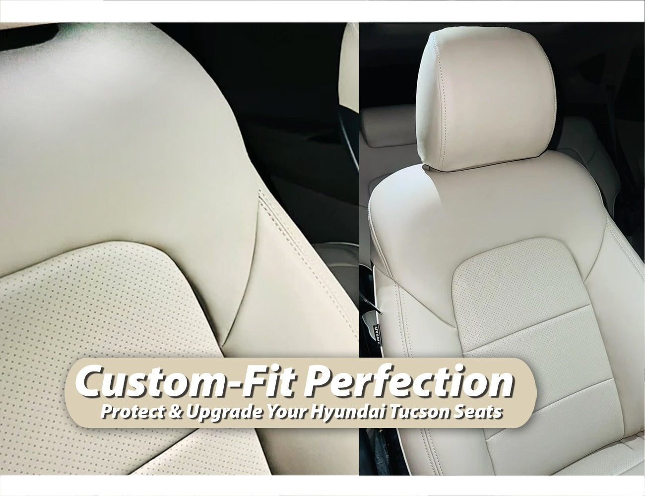 Custom-fit premium seat cover for Hyundai Tucson, offering comfort, style, and durability.