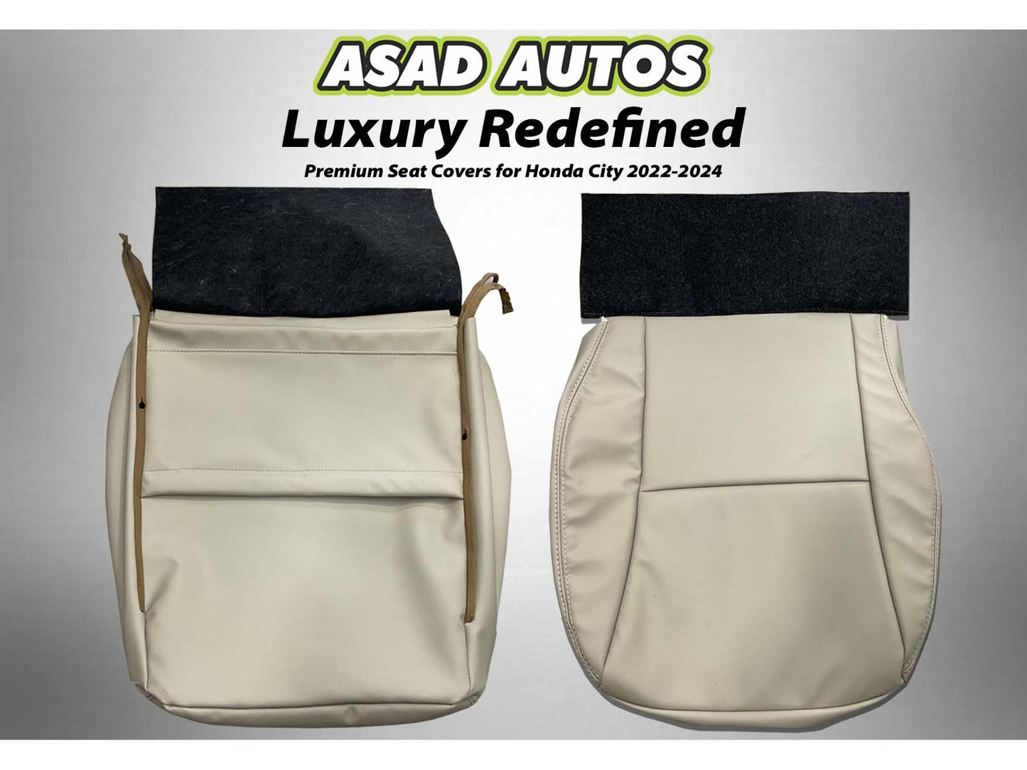 Custom-fit seat covers for Honda City 2022-2024, offering premium style, durability, and comfort for your car's interior.