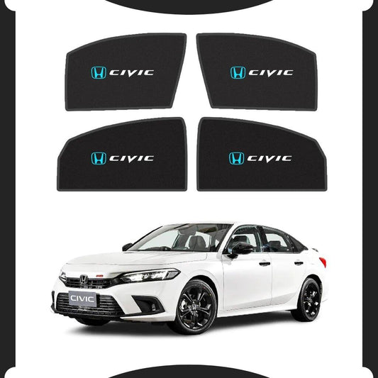 Custom-fit sun shades for Honda Civic 2022-2025 providing UV protection, heat control, and privacy.