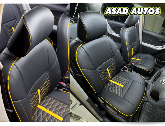 Bespoke Seat Covers for Toyota Vitz 2010–2025 – Premium Japanese Synthetic Fiber