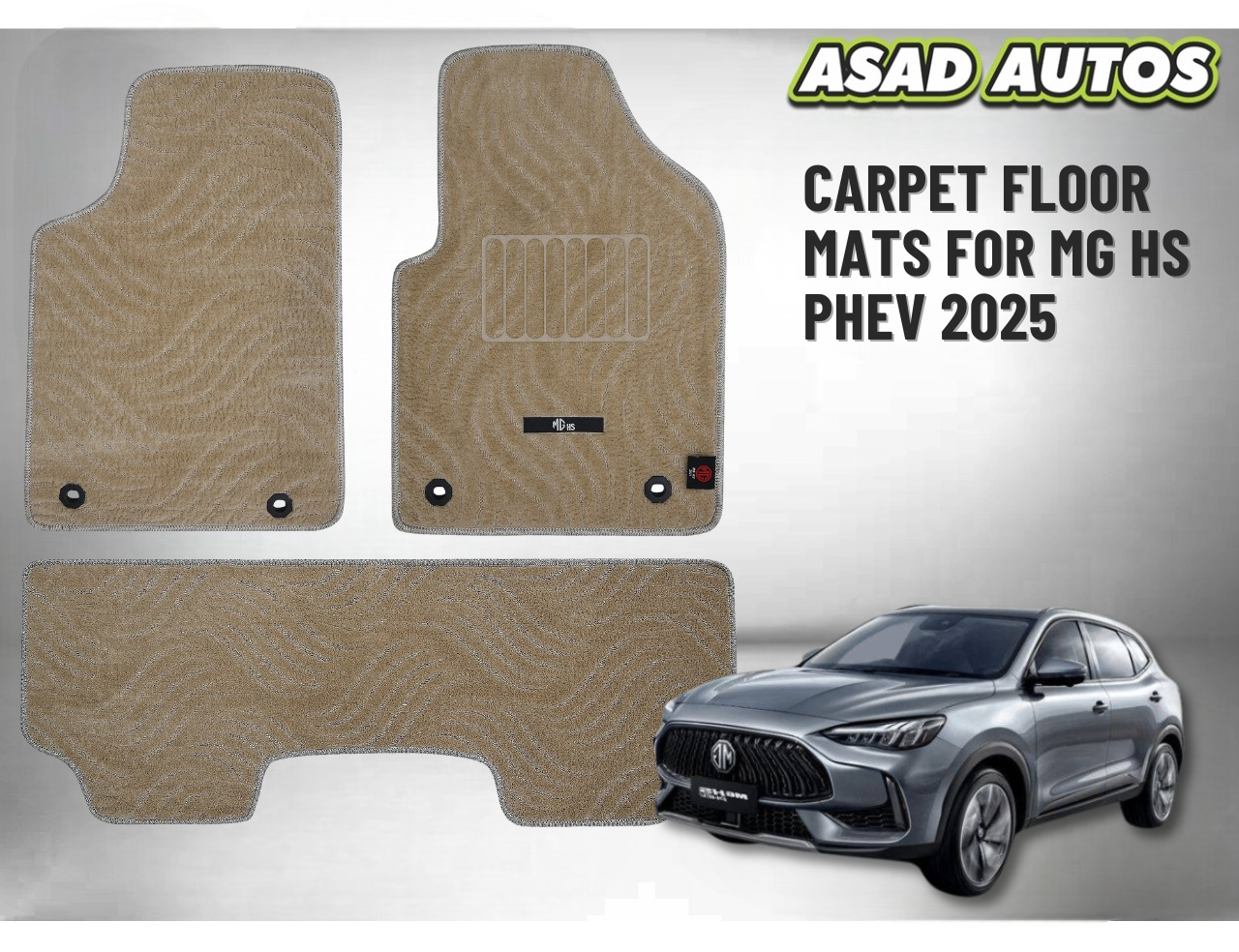 Carpet Floor Mats for MG HS PHEV 2025 – Premium Fit & Elegant Interior Protection