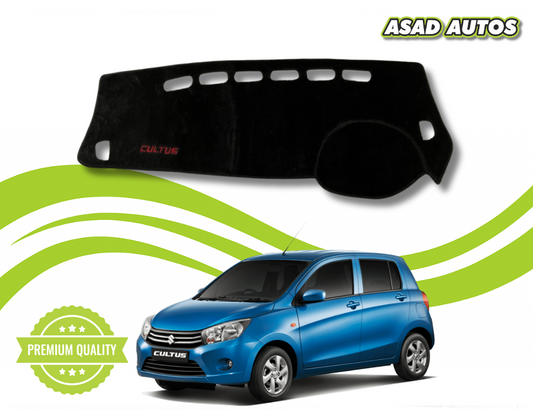 "Custom dashboard carpet mat for Suzuki Cultus 2017-2025, offering heat protection, glare reduction, and a premium interior feel."