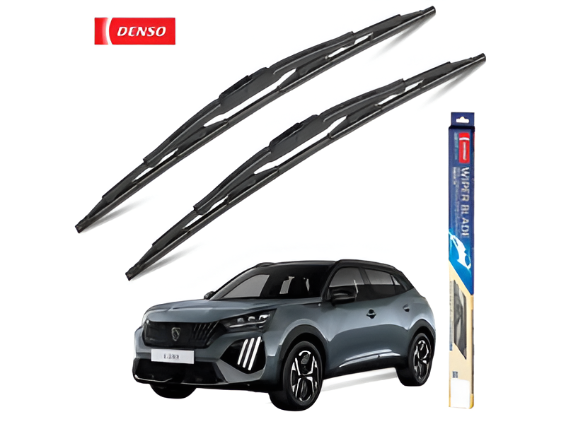 DENSO Standard Wiper Blades installed on Peugeot 2008 β providing clear visibility and streak-free performance