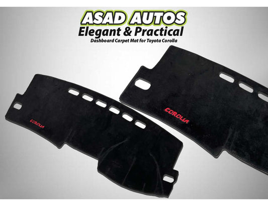 Dashboard carpet mat for Toyota Corolla offering custom fit, premium protection, and stylish interior upgrade.
