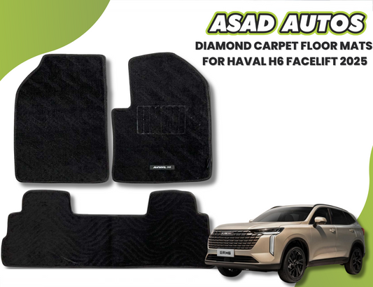 Diamond Carpet Floor Mats for Haval H6 Facelift (2025) – Luxury All-Weather Custom Fit