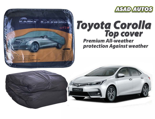 Durable all-weather car top cover for Toyota Corolla (2014-2024) offering premium protection against UV rays, rain, and dust with a perfect fit.