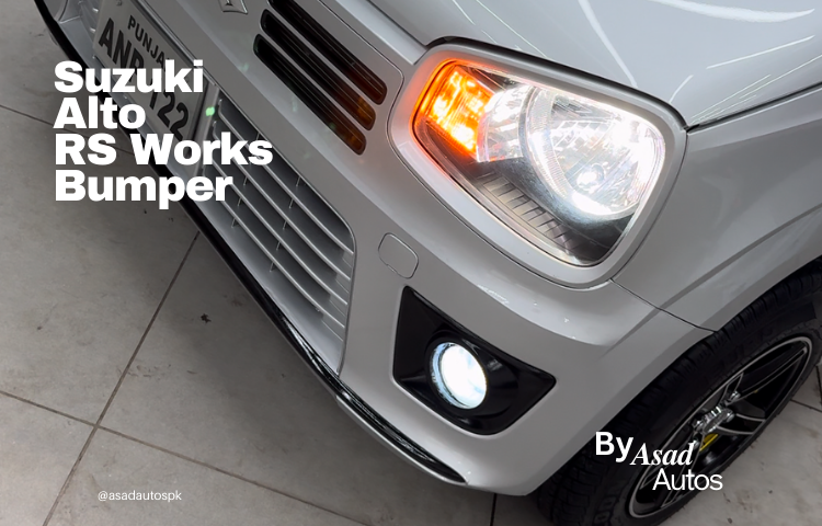 Suzuki Alto RS Style Front Bumper – Premium ABS plastic construction for durability and a sporty upgrade. Perfectly designed for Suzuki Alto models, enhancing style and aerodynamics. Easy to install with a sleek, modern look
