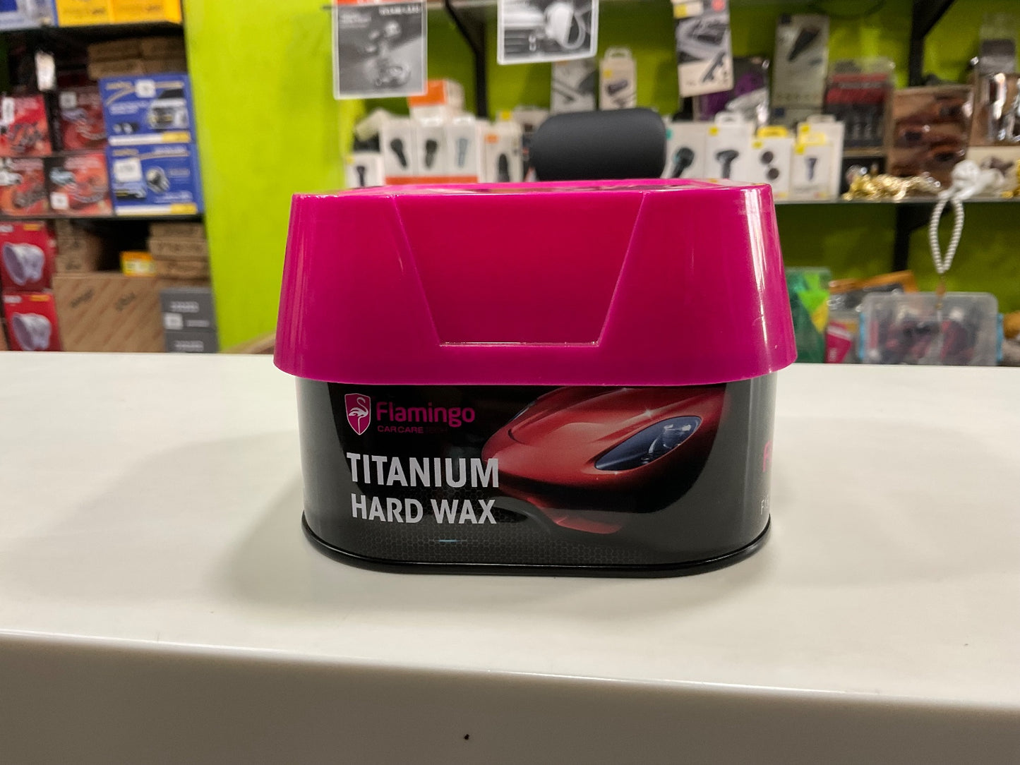 Flamingo Car Polish Wax, Flamingo auto wax bottle, car polish and wax product, high gloss car paint protection wax