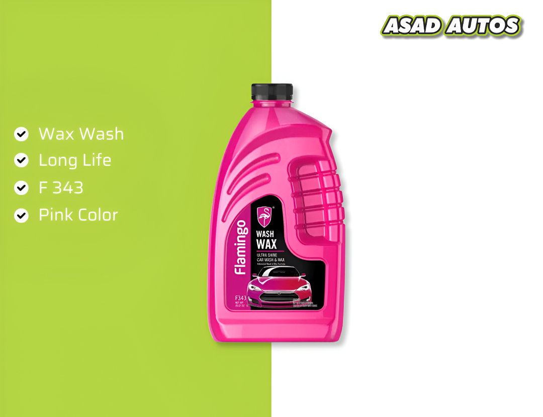 Flamingo Wash Wax F343 Pink Car Shampoo, Flamingo F343 High Foaming Wash Wax, Flamingo Car Wax and Shampoo, Flamingo Pink Car Wash Bottle