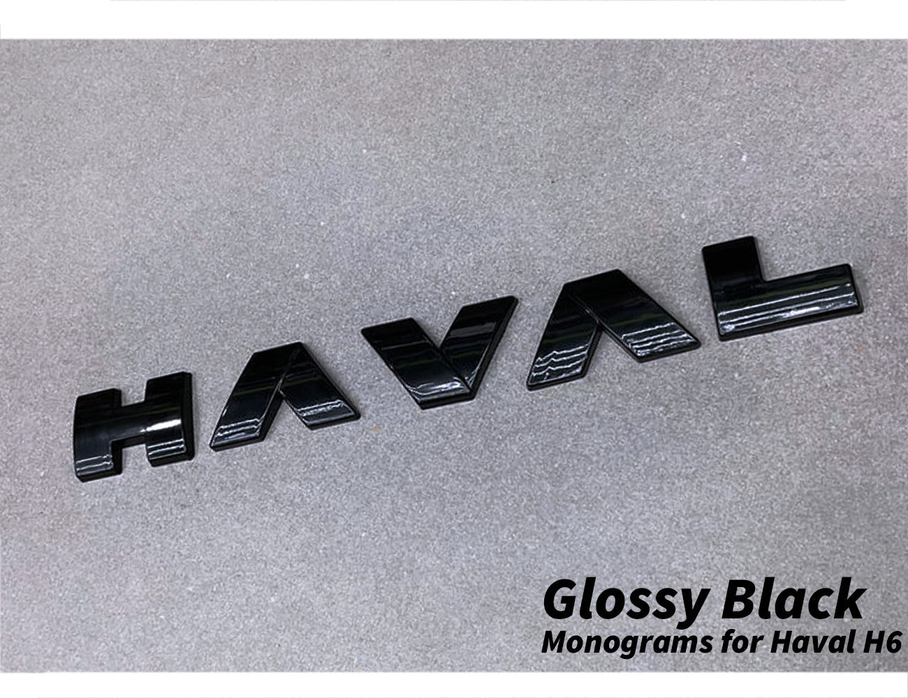Glossy Black Monograms for Haval H6 - Premium Styling Upgrade for Exterior.