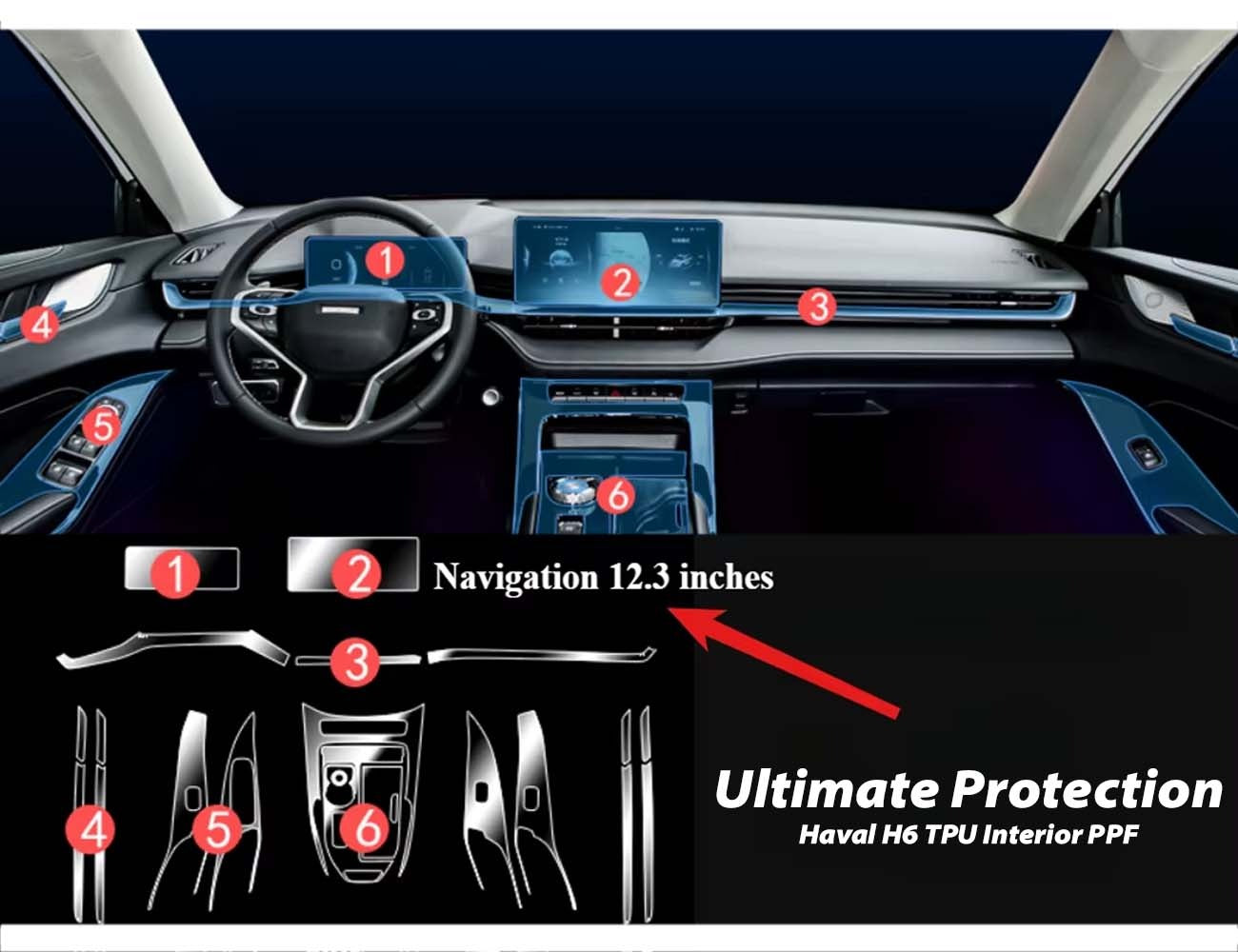 Haval H6 2021-2024 TPU Interior PPF