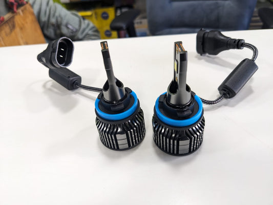 High-performance Denso LED Headlights with 150 watts output for enhanced brightness, durability, and energy efficiency.