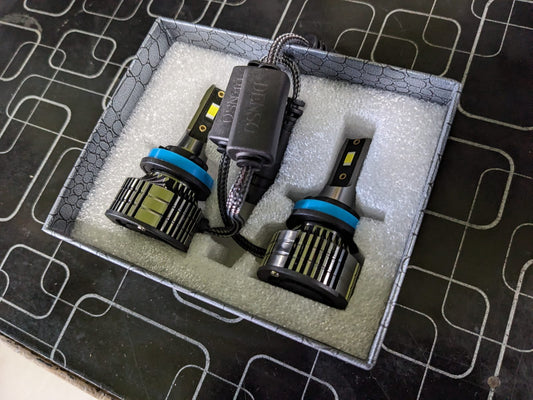 High-performance Denso LED Headlights with 150 watts output for enhanced brightness, durability, and energy efficiency.