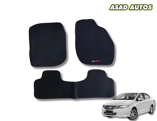 Honda City 2009-2021 Carpet Floor Mats – Black Color | Premium Custom Fit