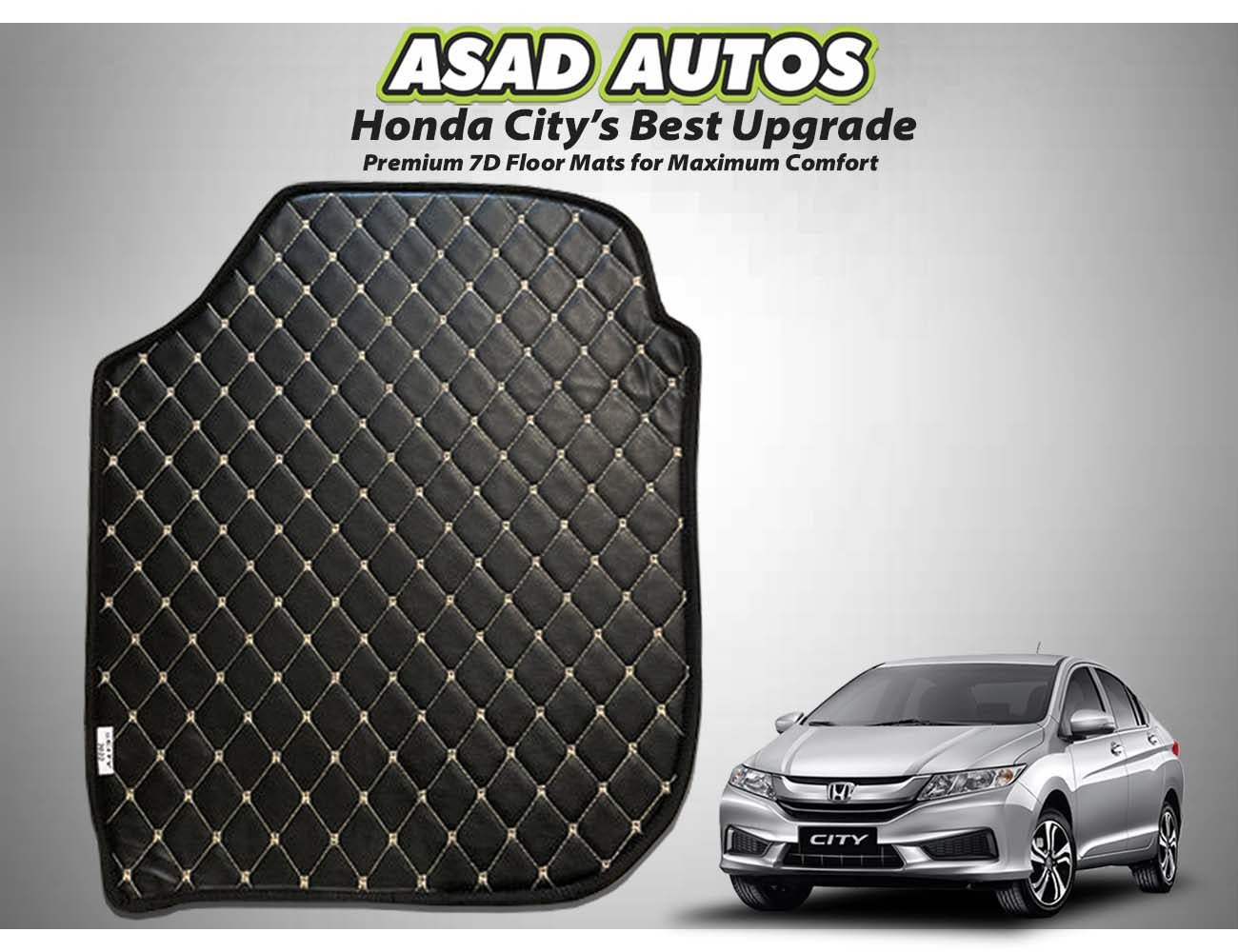 Honda City 2022-2025 7D Car Floor Mats – Luxury, Waterproof, and Durable