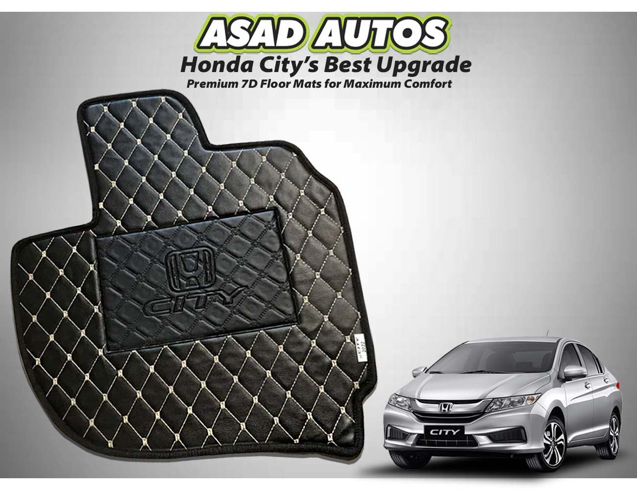 Honda City 2022-2025 7D Car Floor Mats – Luxury, Waterproof, and Durable