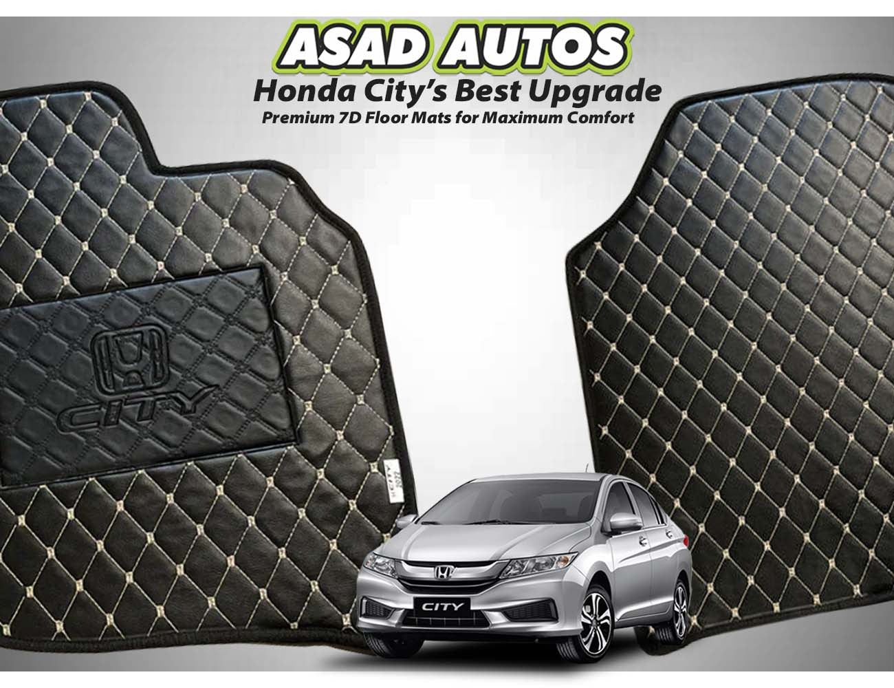Honda City 2022-2025 7D Car Floor Mats – Luxury, Waterproof, and Durable