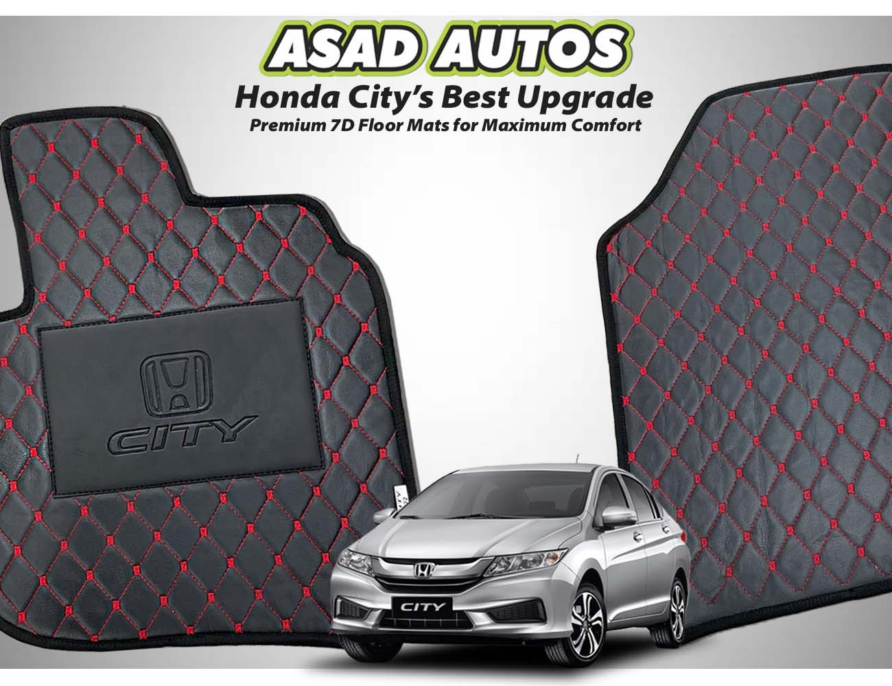 Honda City 2022-2025 7D Car Floor Mats – Luxury, Waterproof, and Durable