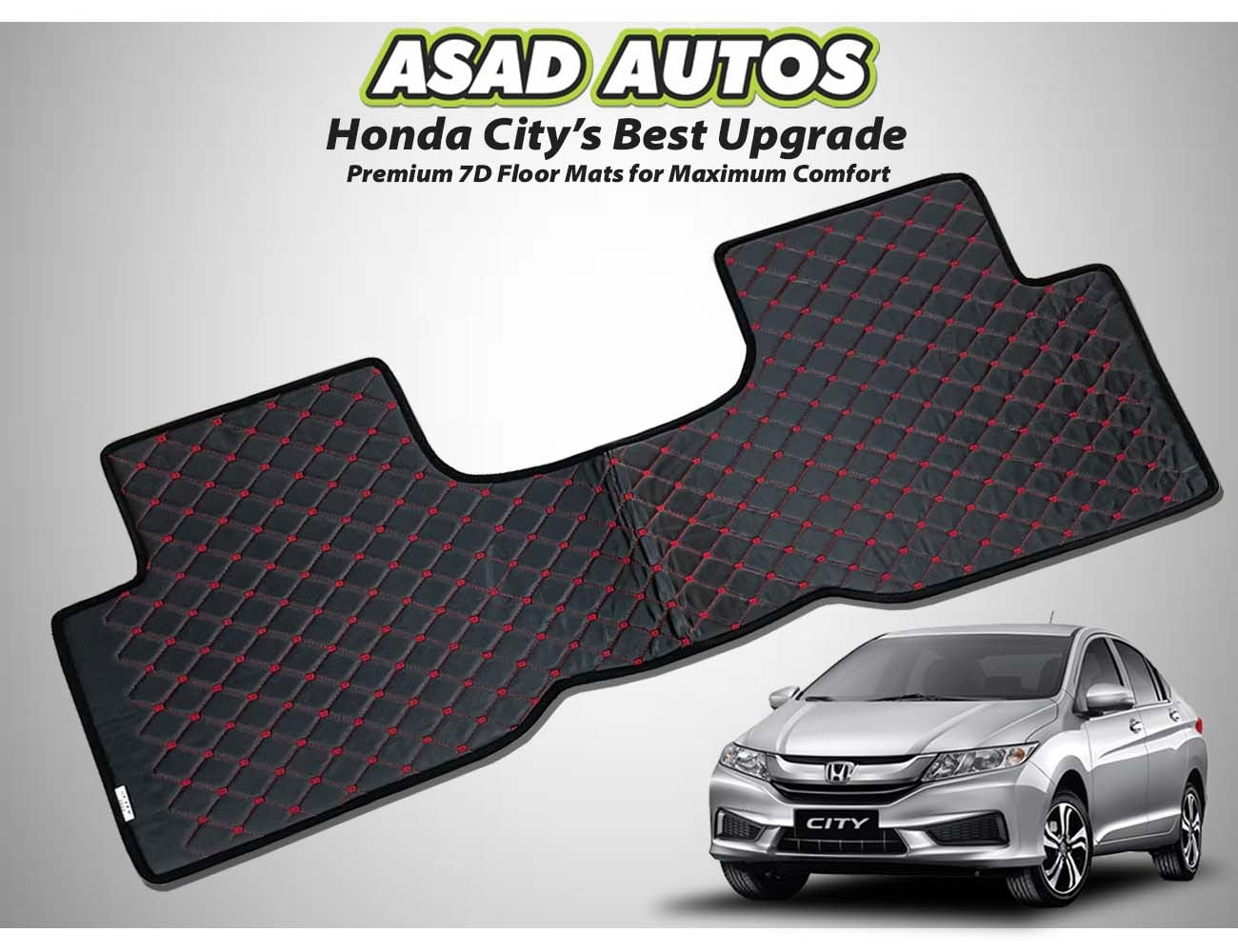 Honda City 2022-2025 7D Car Floor Mats – Luxury, Waterproof, and Durable