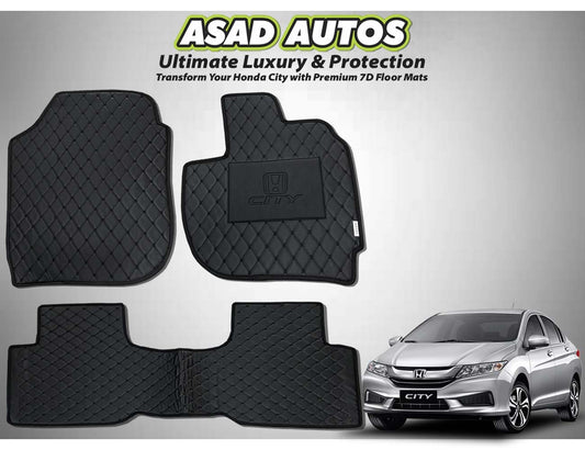 Honda City 2022-2026 7D Floor Mats – Custom Fit, Waterproof, and Durable