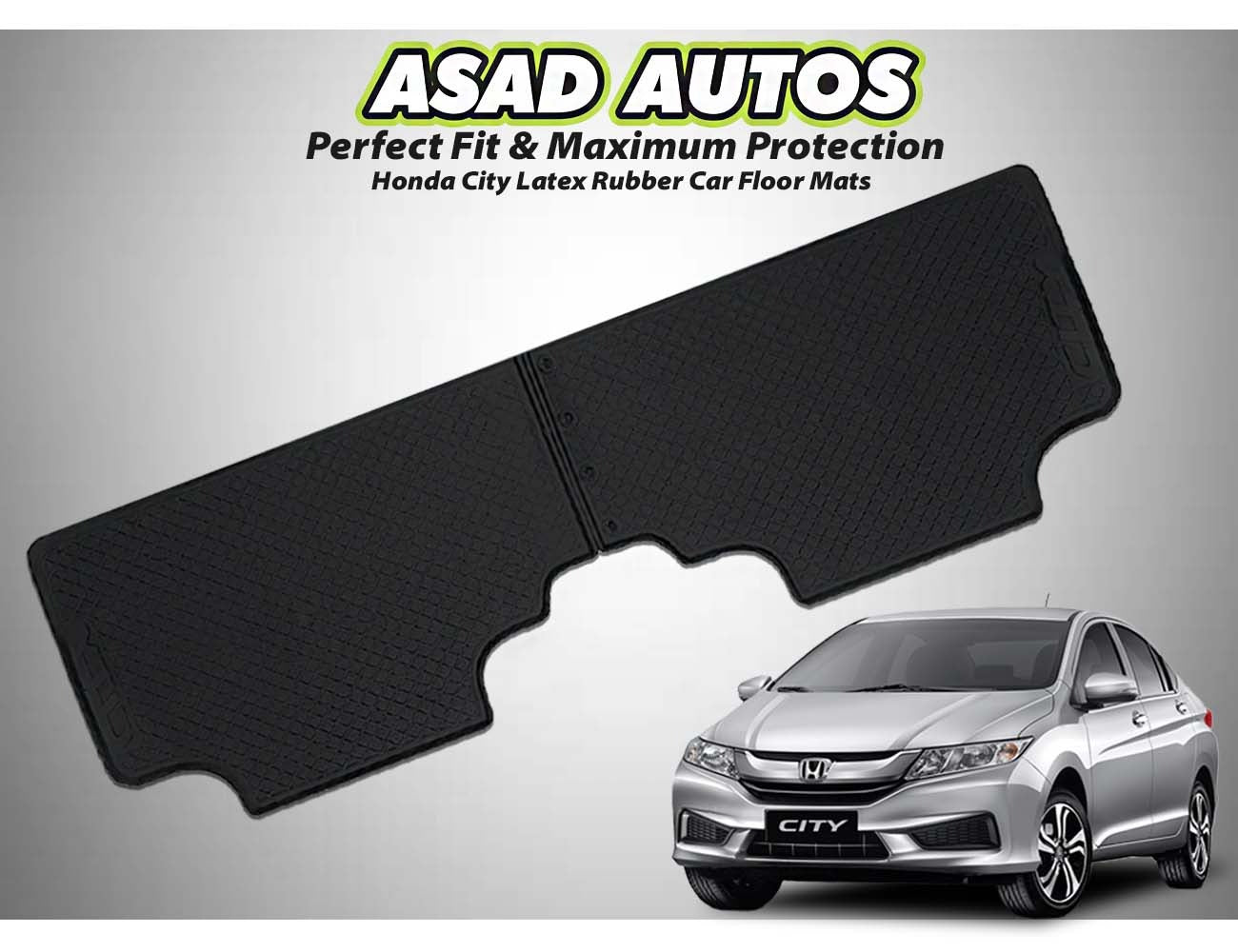 Honda City 2022-2025 latex rubber car floor mats with a custom fit, waterproof material, non-slip surface, and all-weather durability for maximum protection.