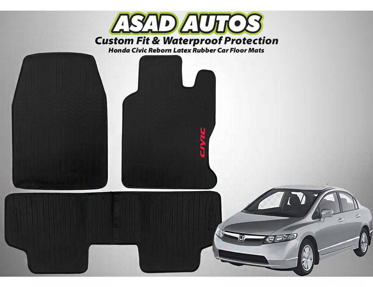Honda Civic 2009-2012 Reborn Latex Rubber Car Floor Mats – Ultimate Protection & Durability