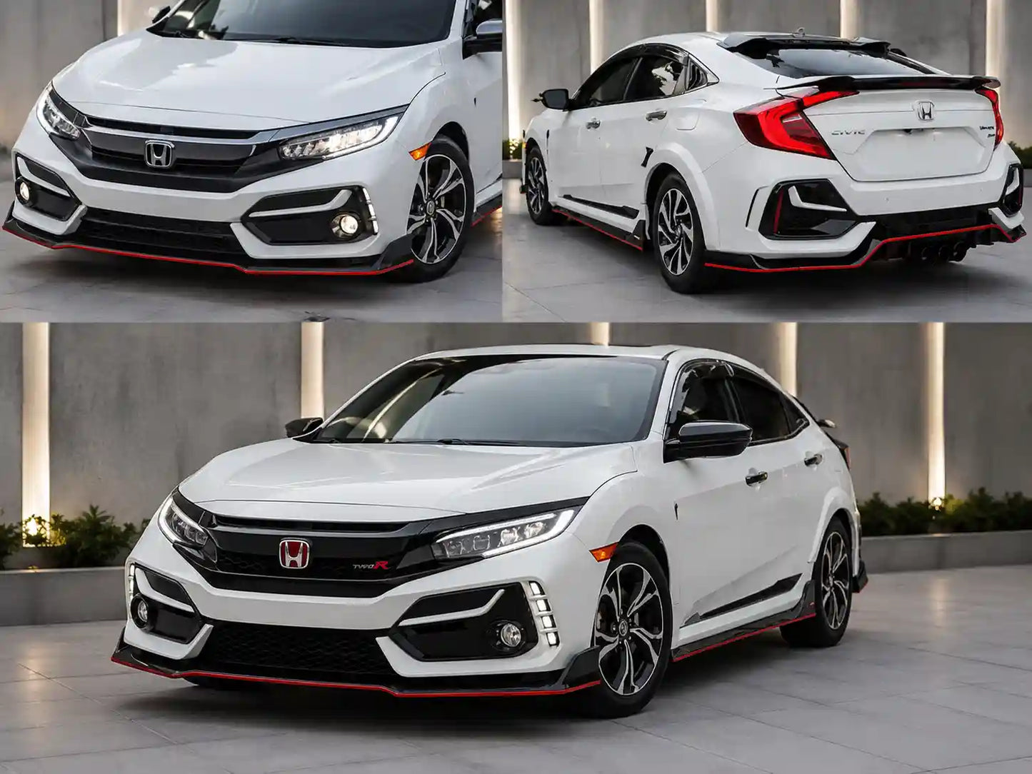 Honda Civic 2016 2021 Type R V2 Body Kit ABS Plastic Front Back Side