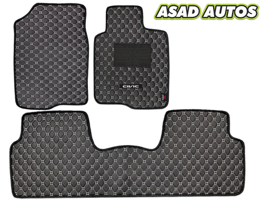 Honda Civic X 2016-2021 7D Luxury Car Floor Mat, providing all-weather protection and premium durability.