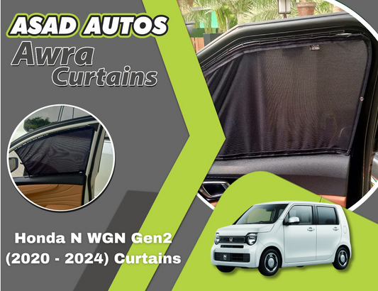 Awra Honda N WGN Gen2 (2020–2024) Premium Car Curtains – Sun Protection & Privacy
