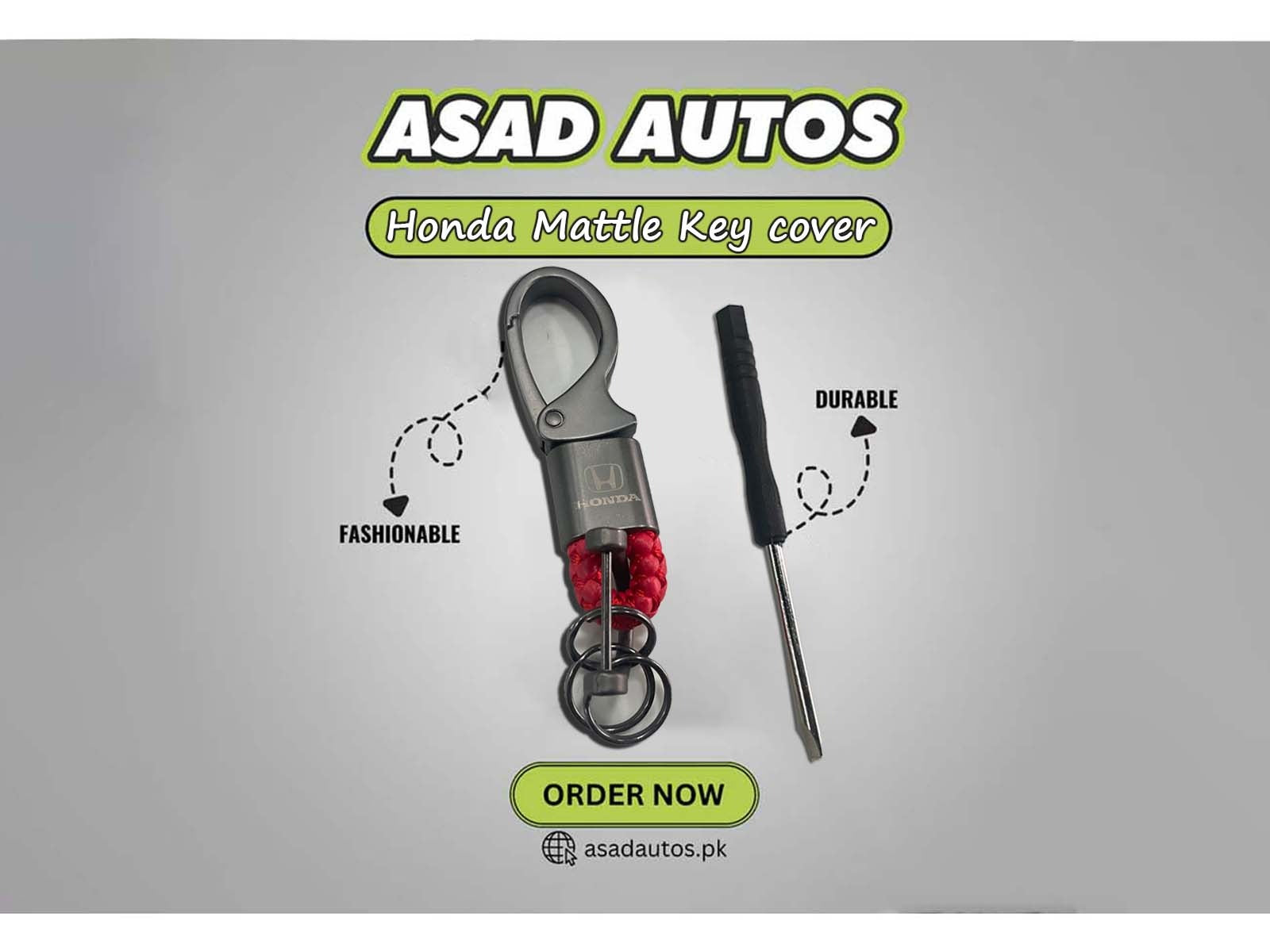 Honda metal keychain with a sleek design and engraved Honda logo.