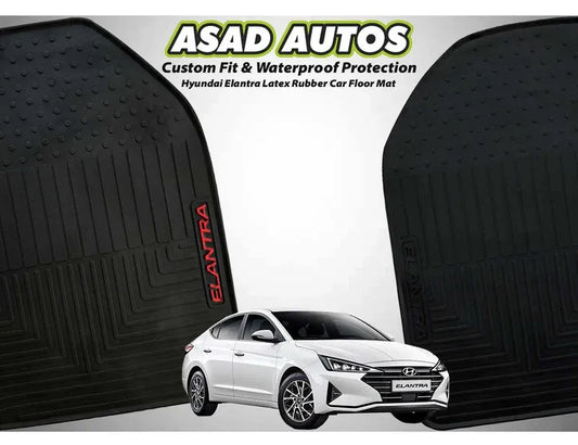 Hyundai Elantra 2017-2024 Latex Rubber Car Floor Mat – Durable & All-Weather Protection