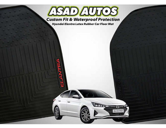 Hyundai Elantra 2017-2024 Latex Rubber Car Floor Mat – Durable & All-Weather Protection