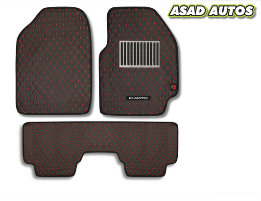 Hyundai Elantra 2021–2024 7D Luxury Car Floor Mats | Custom Fit | Waterproof & Anti-Slip