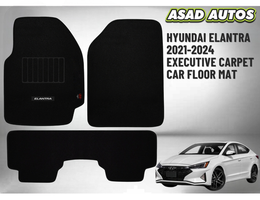 Hyundai Elantra 2021–2024 Executive Carpet Car Floor Mats – Custom Fit, Premium Look, Interior Protection