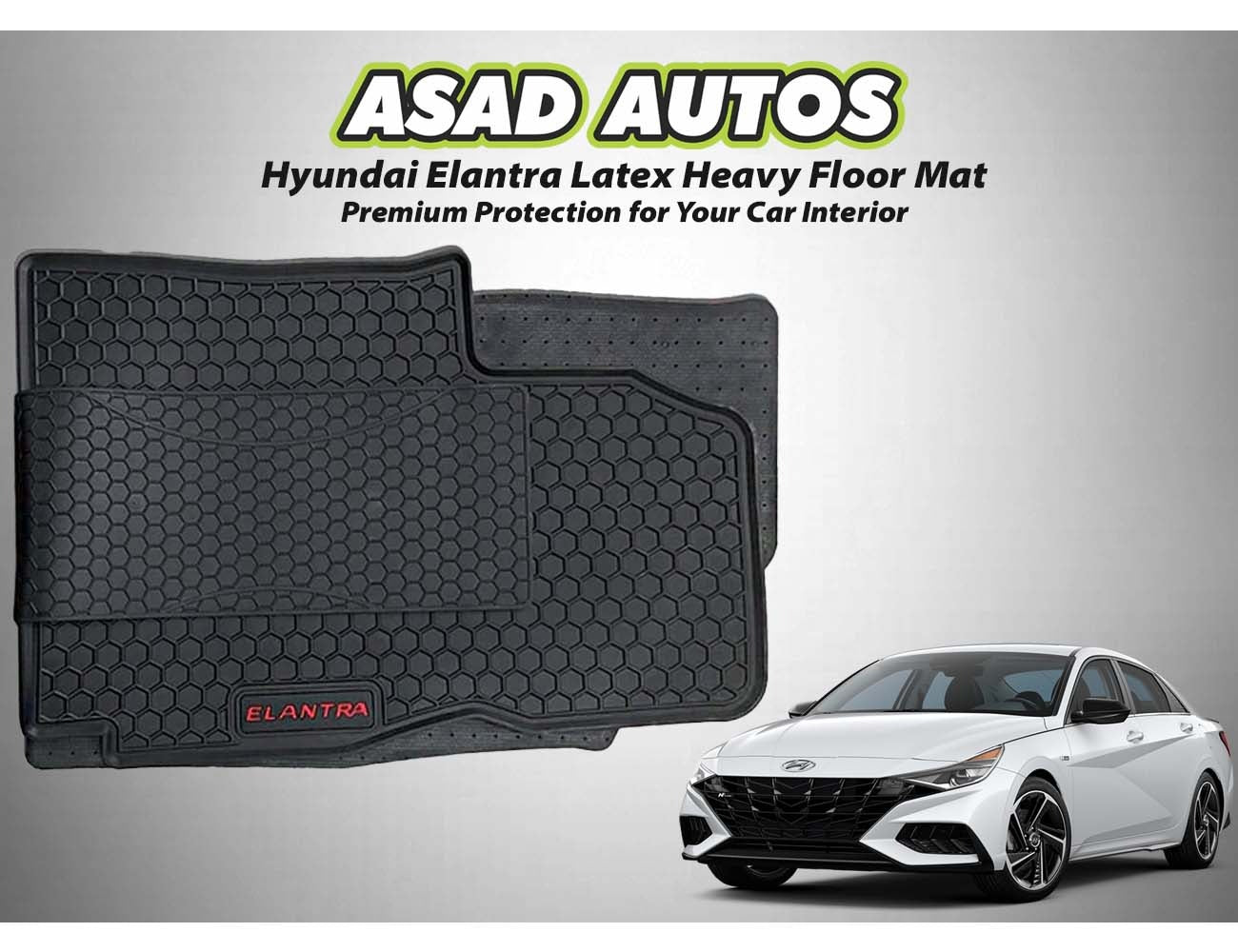 Hyundai Elantra 2024-2025 Latex Heavy Floor Mat – Durable protection for your car interior, designed for a perfect fit and easy maintenance.