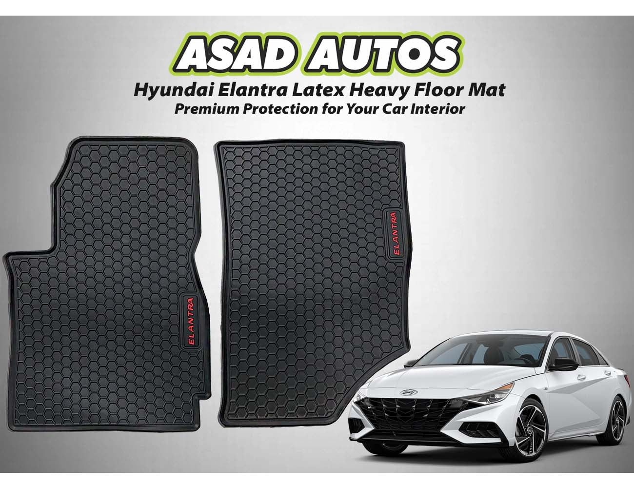Hyundai Elantra 2024-2025 Latex Heavy Floor Mat – Durable protection for your car interior, designed for a perfect fit and easy maintenance.
