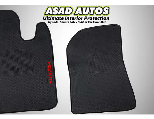 Hyundai Sonata 2021-present latex rubber car floor mats offering custom fit, durability, and all-weather protection for a clean and stylish car interior.