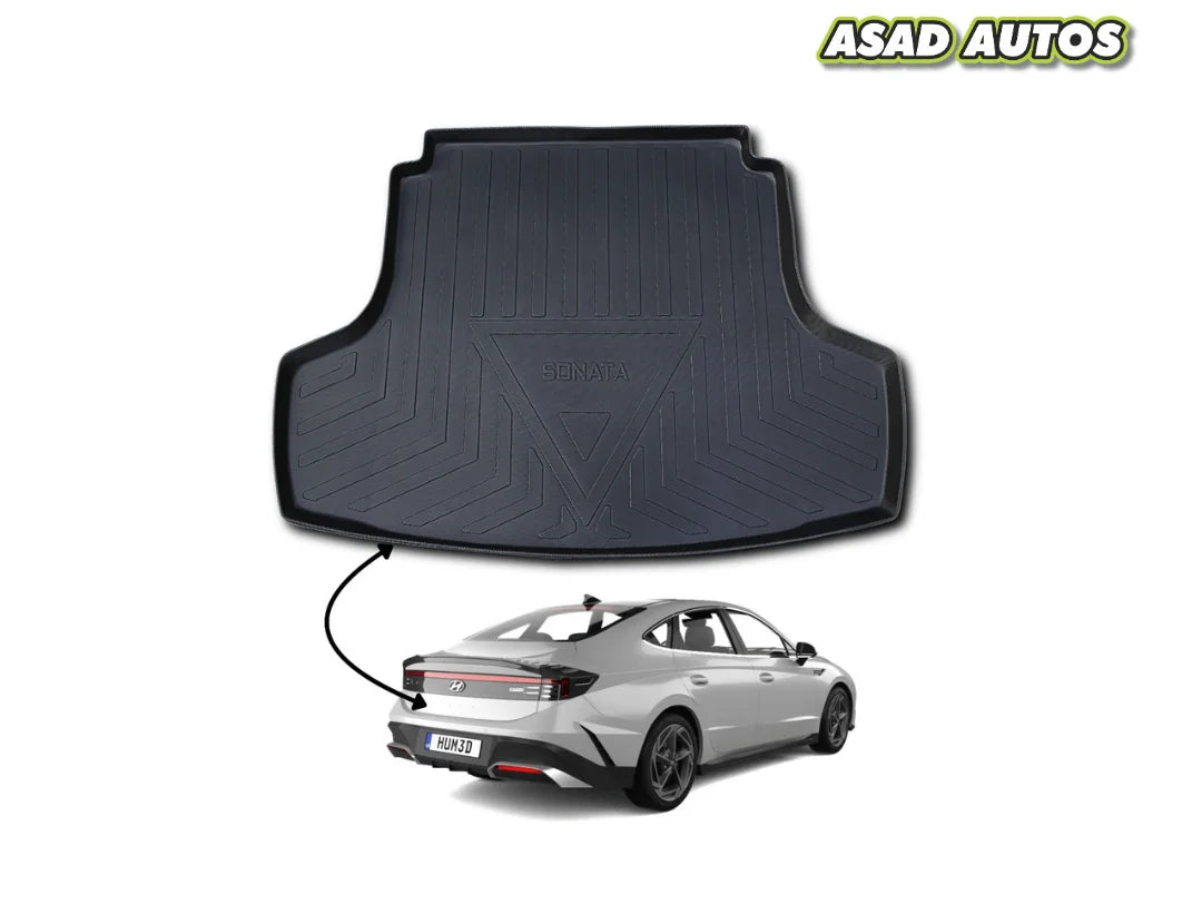 Hyundai Sonata N Line 2025–2026 TPE Plastic Car Trunk Mat, Custom Fit Waterproof Cargo Liner