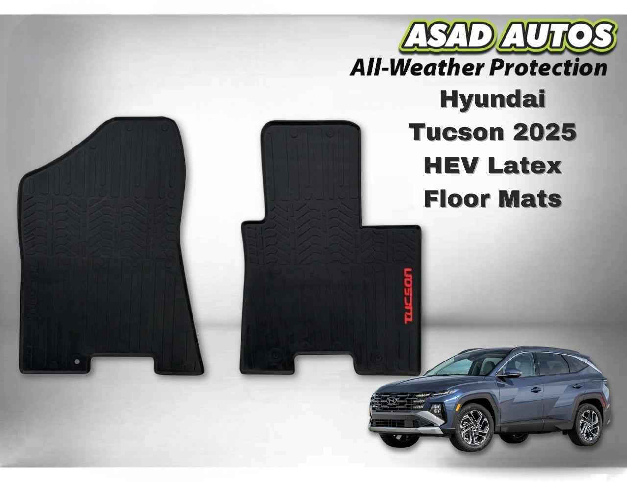 Hyundai Tucson 2025 HEV Latex Floor Mats – Flexible, Waterproof & Custom Fit