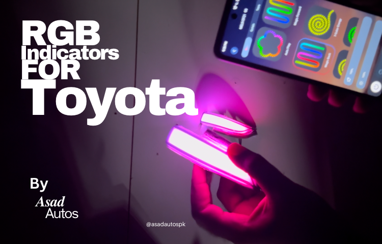 Toyota Side Mirrors Indicators RGB Mobile Operated Imported (Top Quality)