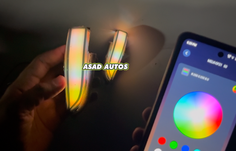 Toyota Side Mirrors Indicators RGB Mobile Operated Imported (Top Quality)