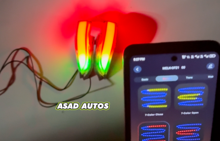 Toyota Side Mirrors Indicators RGB Mobile Operated Imported (Top Quality)