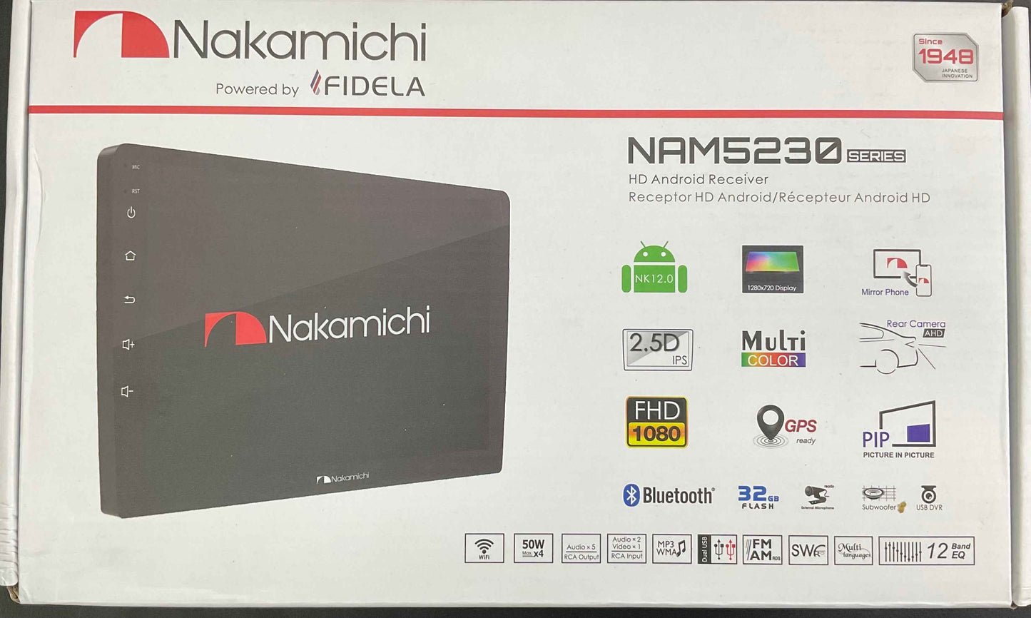 NAKAMICHI NAM 5230 Android LCD Panel Z LINK 1GB 32GB (9" and 10")