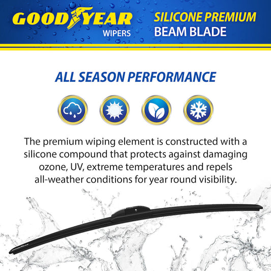 Goodyear Flat Silicone Wiper Blades For Toyota Corolla Fielder 2006-2012