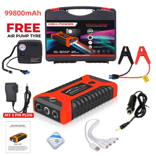 99800mAh 12V Car Jumper Power Bank with Air Pump