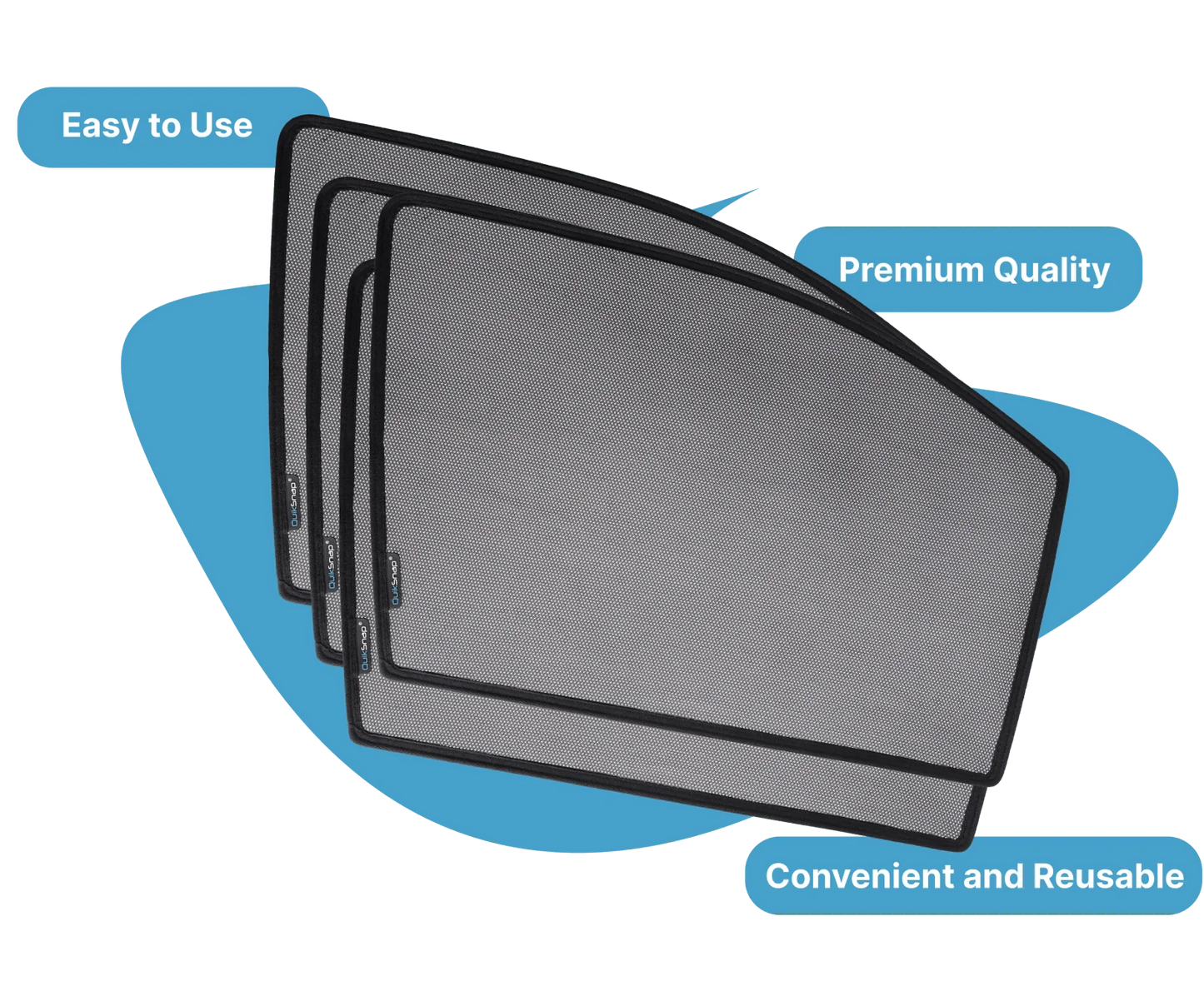 Quik Snap Window Sun Shades (Car Pardy) For Ford F-150 Crewcab 2015-2021 SUV