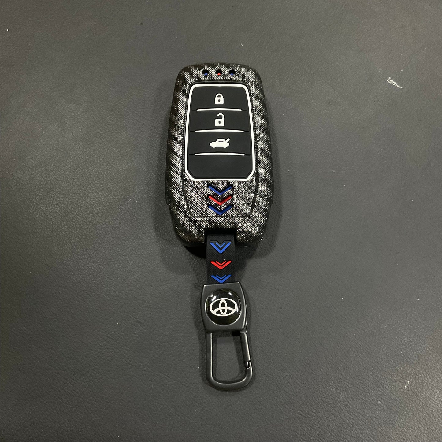 Carbon Fiber Style Plastic Key Cover Premium Quality for Toyota Revo