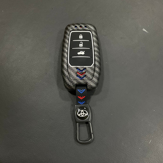 Carbon Fiber Style Plastic Key Cover Premium Quality for Toyota Revo